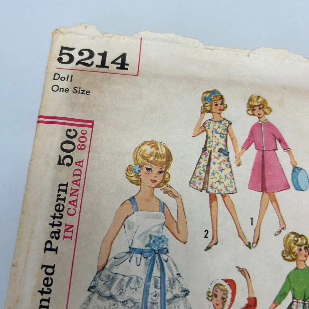 Simplicity‎ Vintage 1950's Doll Wardobe Pattern #5214 Tammy and Jan 12